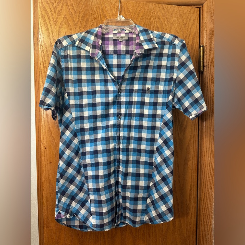 Ted Baker Checkered Short-Sleeve Shirt